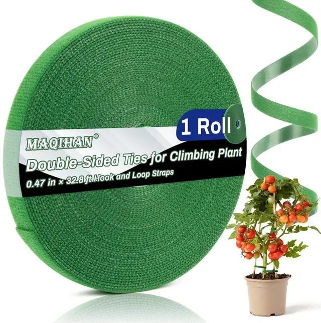 Main image of Plant Tape for Climbing Plants - 32.8Ft 1/2" Reusable Garden Tape | Adjustable Plant Ties for Outdoor Plants, Green Gardening Tapes for Tomatoes, Flowers, Branches, Tree Support