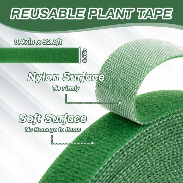 Alt view image 3 of 7 - Plant Tape for Climbing Plants - 32.8Ft 1/2" Reusable Garden Tape | Adjustable Plant Ties for Outdoor Plants, Green Gardening Tapes for Tomatoes, Flowers, Branches, Tree Support