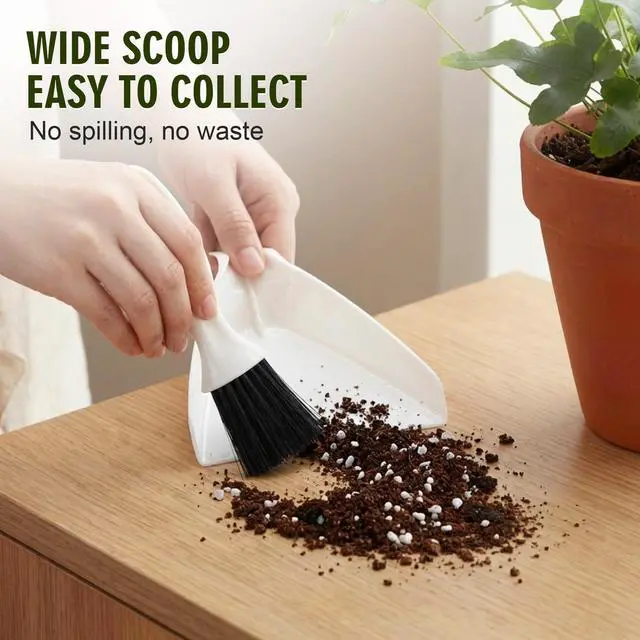 Alt view image 5 of 7 - Mini Soil Scoop and Brush Set for Indoor Plant Repotting | 2 in 1 Plant Scoop Set, Mess Free Repotting, Mini Dustpan and Brush Set, for Succulents, Bonsai & Desktop Plant Care