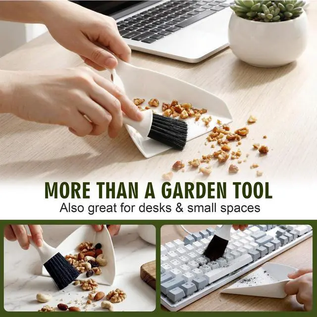 Alt view image 7 of 7 - Mini Soil Scoop and Brush Set for Indoor Plant Repotting | 2 in 1 Plant Scoop Set, Mess Free Repotting, Mini Dustpan and Brush Set, for Succulents, Bonsai & Desktop Plant Care