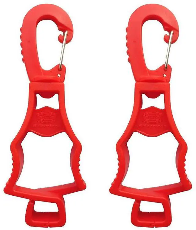Main image of Work Gloves Grabber Holder Clip to Pants, 2 Pieces Red