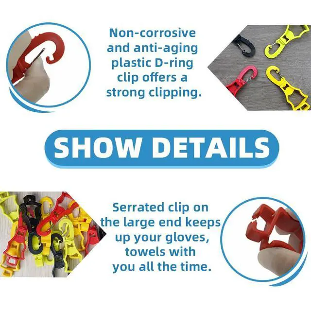 Alt view image 4 of 6 - Work Gloves Grabber Holder Clip to Pants, 2 Pieces Red