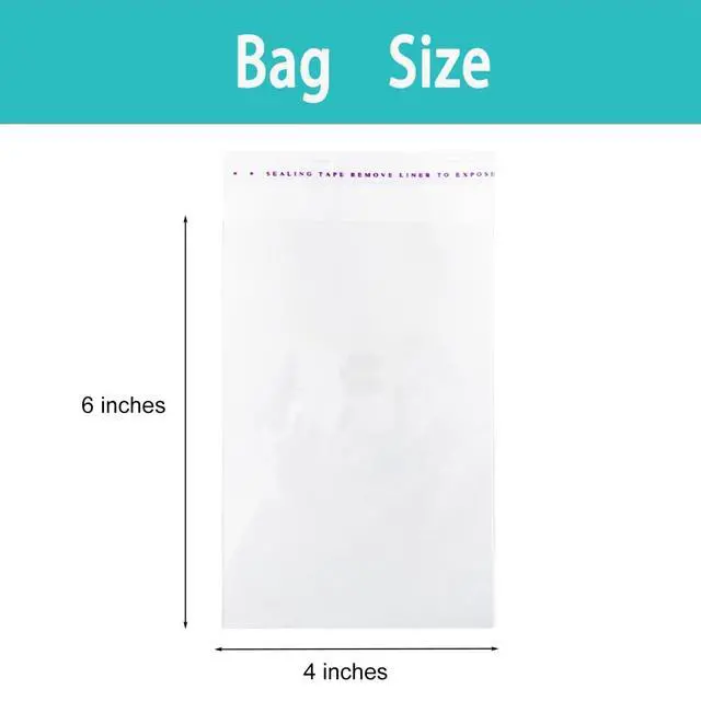 Alt view image 2 of 7 - Self Sealing Cellophane Bags 200Pcs-Self-Adhesive OPP Bags - Clear, Resealable Packaging for Versatile Use-Cookie,ToysProductsCandy,Gift,Retail,Storage