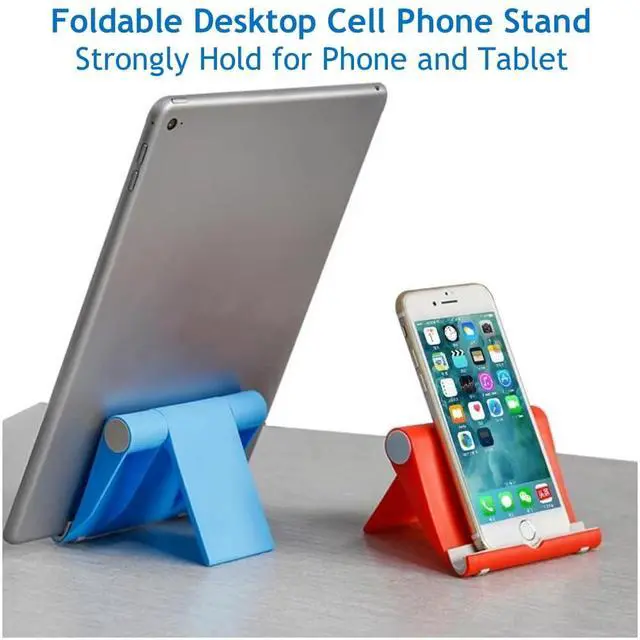 Alt view image 2 of 7 - Cell Phone Stand, Desktop Holder for Smartphones, Phones & Tablets | Foldable Adjustable Mobile Dock, Universal Tabletop Mount, Multi-Angle Desk Stand Compatible with Smartphones & Mini Tablets