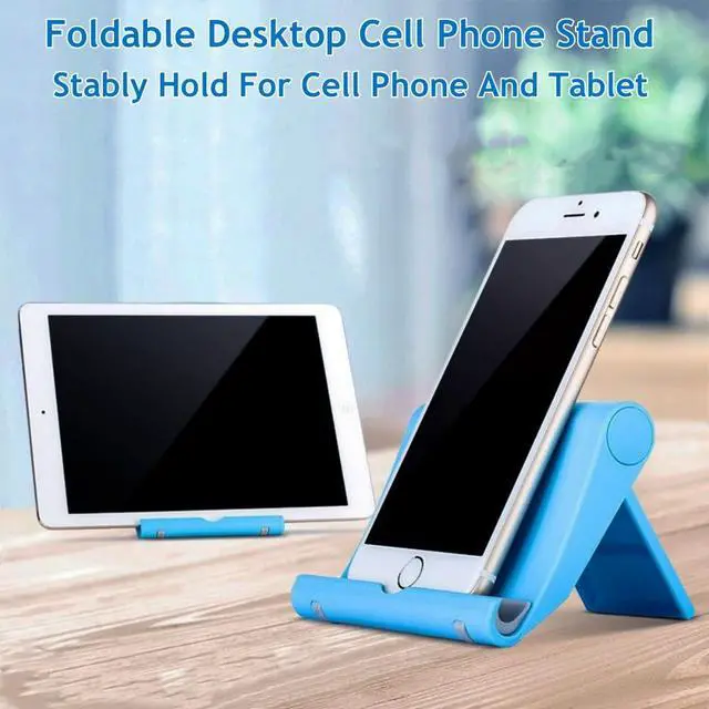 Alt view image 2 of 7 - Cell Phone Stand, Desktop Holder for Smartphones, Phones & Tablets (Blue)