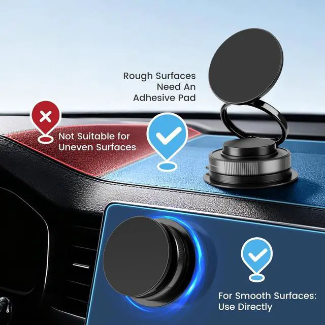 Alt view image 4 of 7 - Magnetic Car Phone Holder for MagSafe Updated Strong Suction Cup Car Phone Mount for Dashboard Windshield Middle Screen 360° Rotatable & Adjustable for All the Cellphones