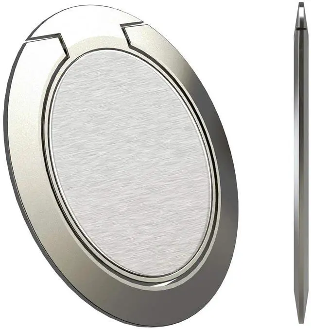 Main image of World's Slimmest Phone Ring Holder, Ultra Thin Cell Phone Ring Stand for Magnetic Car Mount Hook Compatible for iPhone Samsung Smartphone Accessories (Silver-Grey)