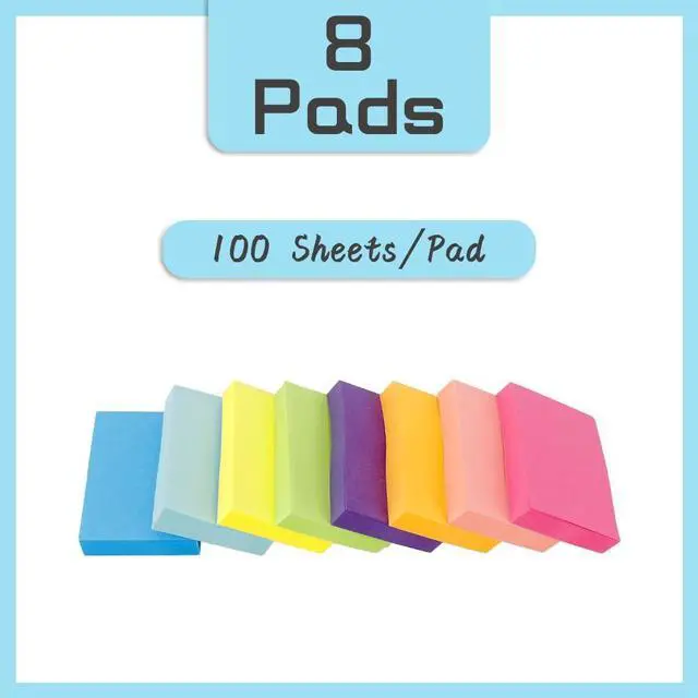 Alt view image 2 of 6 - Mini Sticky Notes - Self-Stick Note Pads,1.5x2 Inch 100 Sheets/Pad,Colorful 8 Pads Sticky Notes Bulk for Home Notebook,Super Sticking Power,School Supplies and Office Products