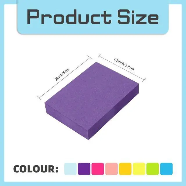 Alt view image 3 of 6 - Mini Sticky Notes - Self-Stick Note Pads,1.5x2 Inch 100 Sheets/Pad,Colorful 8 Pads Sticky Notes Bulk for Home Notebook,Super Sticking Power,School Supplies and Office Products
