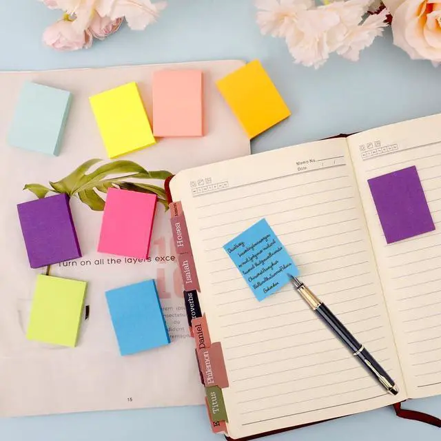 Alt view image 4 of 6 - Mini Sticky Notes - Self-Stick Note Pads,1.5x2 Inch 100 Sheets/Pad,Colorful 8 Pads Sticky Notes Bulk for Home Notebook,Super Sticking Power,School Supplies and Office Products