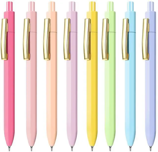 Main image of Ballpoint Pens 8 Packs,0.7mm Black Ink Pens, Smooth Writing | Retractable Pen for Journaling Bible School Office Supplies,Gifts for Women