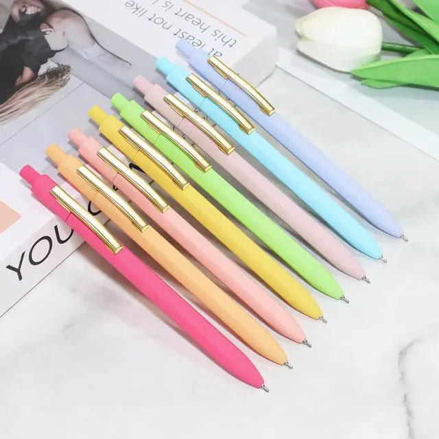 Alt view image 2 of 7 - Ballpoint Pens 8 Packs,0.7mm Black Ink Pens, Smooth Writing | Retractable Pen for Journaling Bible School Office Supplies,Gifts for Women