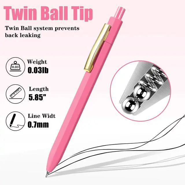 Alt view image 5 of 7 - Ballpoint Pens 8 Packs,0.7mm Black Ink Pens, Smooth Writing | Retractable Pen for Journaling Bible School Office Supplies,Gifts for Women