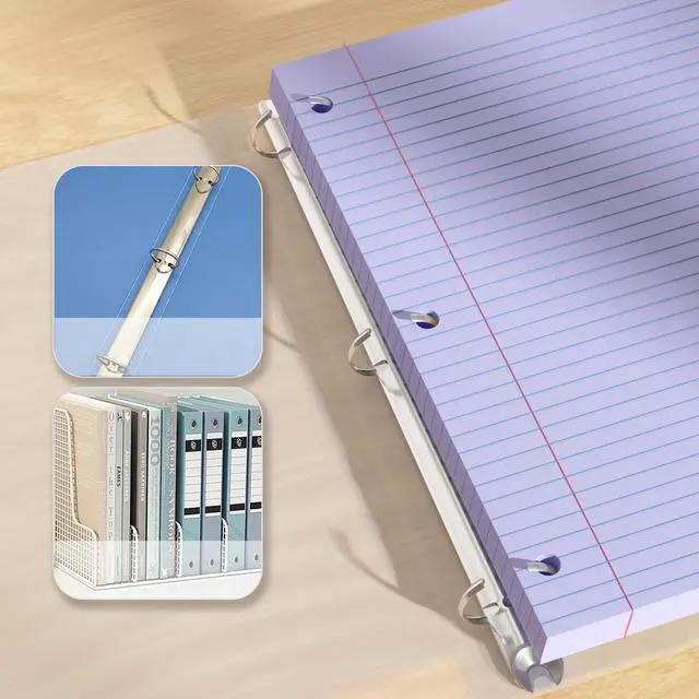 Alt view image 5 of 7 - Purple Loose Leaf Paper 100 Sheets Colored Filler Paper 8 * 10.5 College Ruled Paper 3-Hole Punched Paper for 3-Ring Binders Notebook Lined 8" x 10.5"