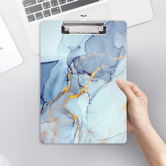 Alt view image 7 of 7 - Wooden Clipboard, 8.5 x 11 Hardboard Clip Board, Blue Marble | Standard Letter Size 9 x 12.5 in for Classroom Students,Teacher, Women, Kids, Cute Custom Pattern