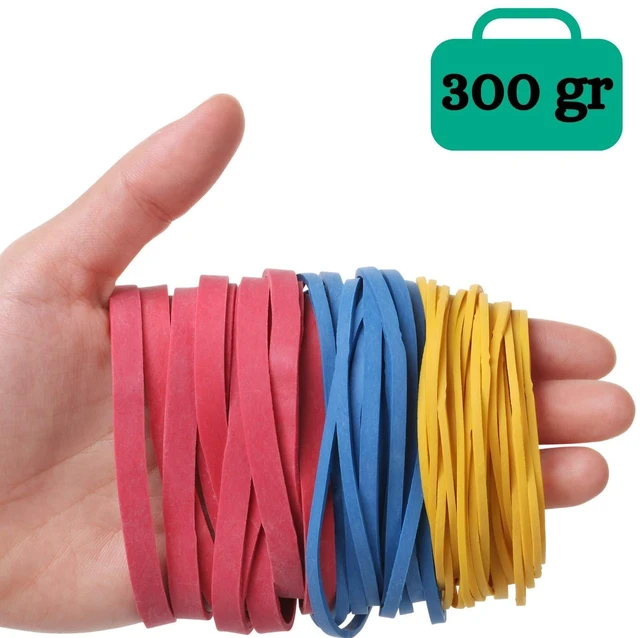 Alt view image 2 of 7 - Colorful Rubber Bands, 300gr, Assorted Size, Office Supplies | Assorted Colored, Elastics, Bulk
