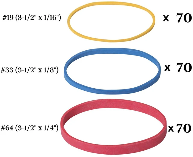 Alt view image 3 of 7 - Colorful Rubber Bands, 300gr, Assorted Size, Office Supplies | Assorted Colored, Elastics, Bulk