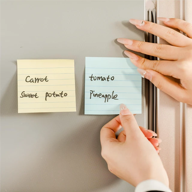 Alt view image 7 of 7 - Lined Sticky Notes, 3" x 3", 6 Pads, 45 Sheets/Pad | Sticky Notes with Lines, Ruled Post Stickies, Memo Pads, Self-Stick Note Pad for Office, School, Home, Study