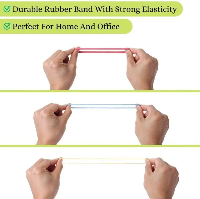 Alt view image 4 of 7 - Colorful Rubber Bands, 300gr, Assorted Size, Office Supplies | Assorted Colored, Elastics, Bulk