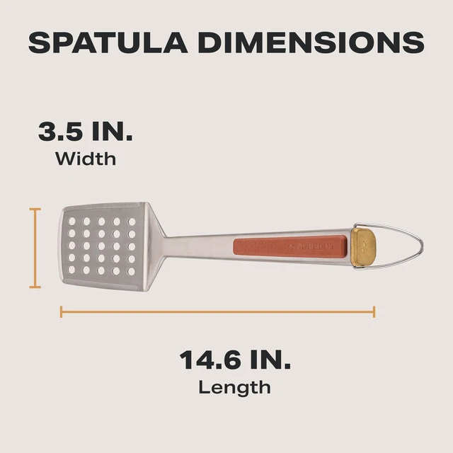 Alt view image 5 of 5 - 15.4-Inch Stainless Steel Grill Spatula | Heat-Resistant, Heavy-Duty Spatula for Kitchens, BBQs, Camping, Griddles and Outdoor Cooking.