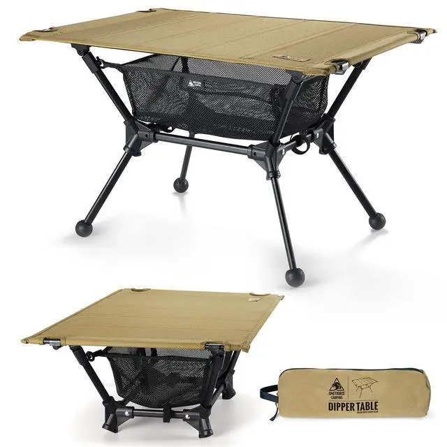 Alt view image 7 of 7 - Camping Table, Lightweight Portable Folding Table with Mesh Storage Net, High/Low Options, Ideal for Camping, Hiking, Tailgating, Beach, Picnic, Travel, Backyard