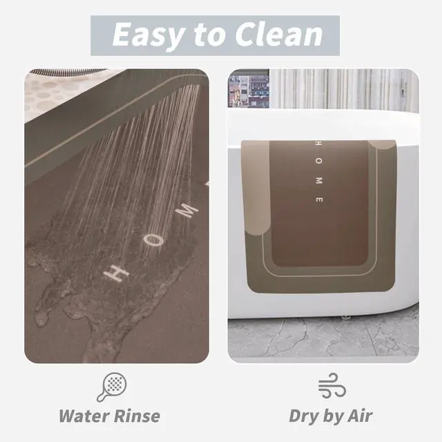 Alt view image 6 of 7 - Absorbent Bath Mat, Quick Dry Bath Rug, Non-Slip, 3PCS, Brown | 3PCS Absorbent Bath Mat Magic Rug Sets; Quick Drying Bath Mat Non-Slip Floor Rug Rubber Backed for Bathroom Kitchen Shower