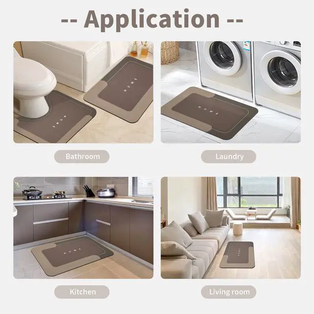 Alt view image 7 of 7 - Absorbent Bath Mat, Quick Dry Bath Rug, Non-Slip, 3PCS, Brown | 3PCS Absorbent Bath Mat Magic Rug Sets; Quick Drying Bath Mat Non-Slip Floor Rug Rubber Backed for Bathroom Kitchen Shower