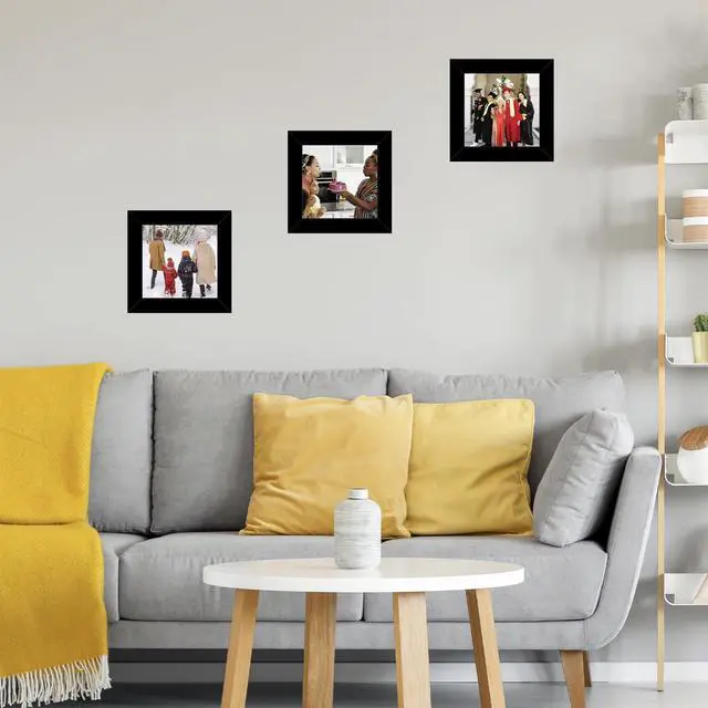 Alt view image 5 of 7 - 4x4 Picture Frame Black for Wall Hanging or Tabletop, Wall Mounting Horizontally or Vertically, 4 x 4 Wall Gallery Poster Photo Frame with Shatter Resistant Plexiglass, Black