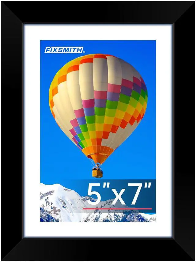 Main image of 5x7 Picture Frame, Black Photo Frame with HD Plexiglass, Display Pictures 4x6 with Mat or 5x7 Without Mat Multi Picture Frames Collage for Tabletop or Wall Display, 1 Pack