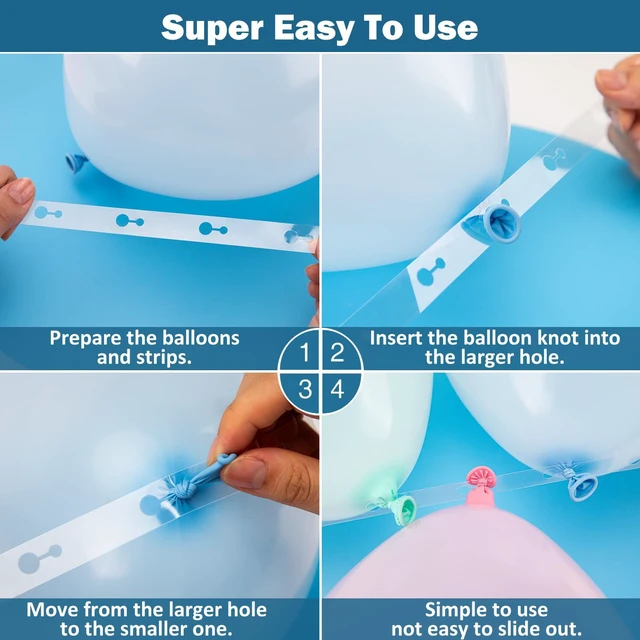 Alt view image 2 of 7 - KICNIC Balloon Arch Strip Kit, 32.8 ft Tape Strips, 200 Glue Point Dots | Balloon Tape Strips and Glue Point Dot Stickers for Garland, Party, Wedding, Birthday, Baby Shower, Graduation Decorations