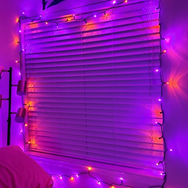 Alt view image 7 of 7 - Halloween Fairy String Lights, 20FT 60 LED Copper Wire Battery Operated Waterproof Lights, Halloween Decorations for Indoor Home Outdoor Patio Yard Party Decor (Purple and Orange)