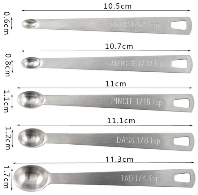 Alt view image 4 of 5 - Mini Stainless Steel Measuring Spoons Set (Set of 5)