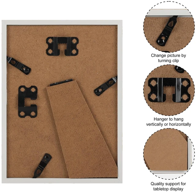 Alt view image 6 of 7 - 5x7 Picture Frame Natural Woodgrain, 5 by 7 Thin Photo Frame for Wall Tabletop Display, Single