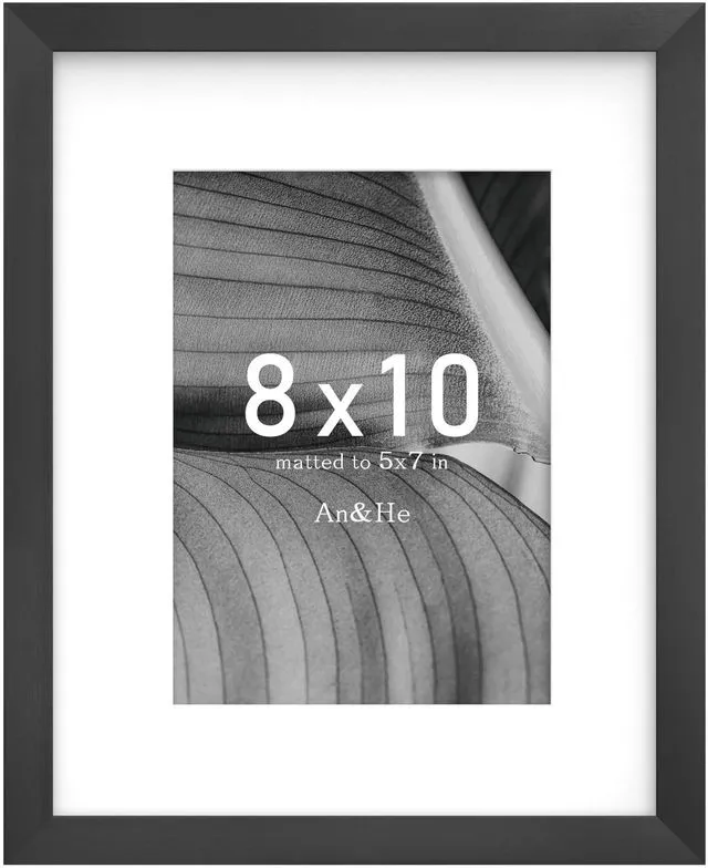 Main image of 8x10 Picture Frame, Black Photo Frame for Tabletop and Wall Display, Minimalist Design, Set of 1