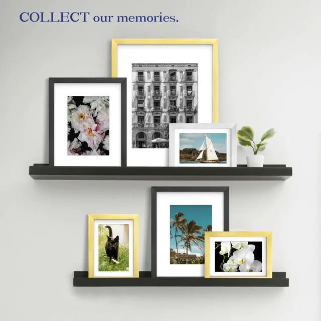 Alt view image 6 of 7 - 8x10 Picture Frame, Black Photo Frame for Tabletop and Wall Display, Minimalist Design, Set of 1