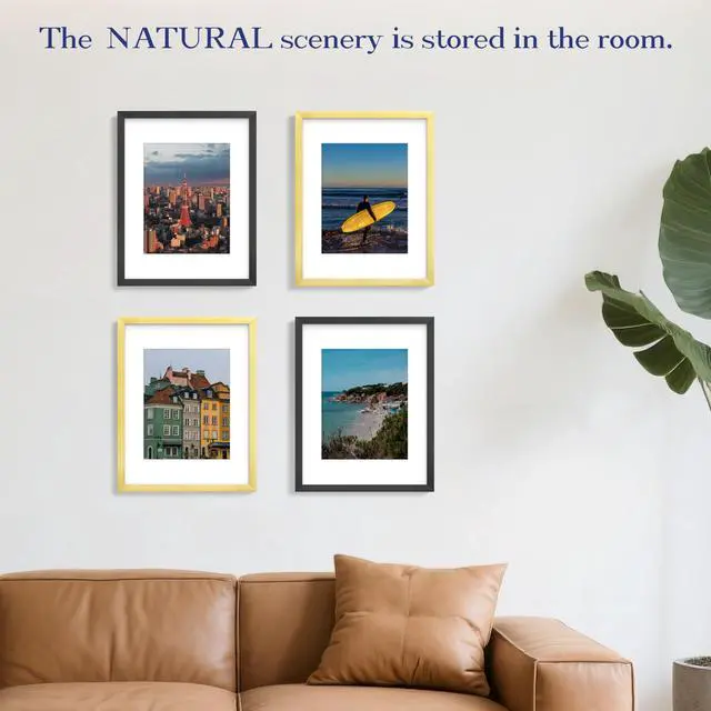 Alt view image 7 of 7 - 8x10 Picture Frame, Black Photo Frame for Tabletop and Wall Display, Minimalist Design, Set of 1