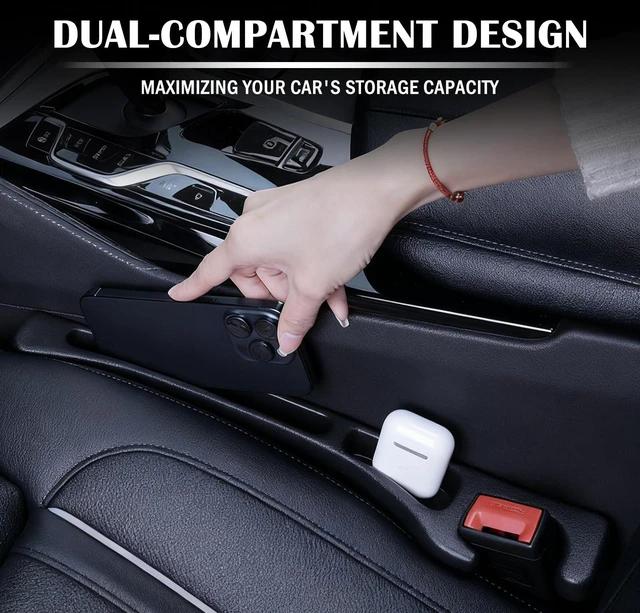 Alt view image 4 of 7 - 2-in-1 Car Seat Gap Filler Organizer & Car Coasters for Cup Holders Set,New Cars Seat Gap Plug with Storage Slot,Universal in Between Cars Seats Catcher Fit for Trucks SUVs