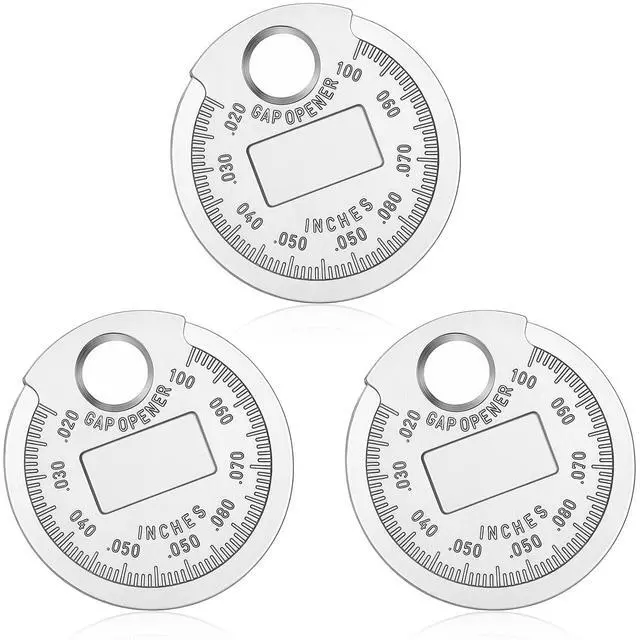 Main image of Gjinxi Spark Plug Gapper Measuring Tool Scaled from 0.020 to 0.100 Inch | Wire Spark Plug, Gap Gauge Tool, Universal Gapping Coin-Style Alloy, Adjustment Quick Check Read Maintenance, Car Accessories