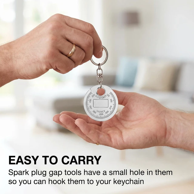 Alt view image 5 of 7 - Gjinxi Spark Plug Gapper Measuring Tool Scaled from 0.020 to 0.100 Inch | Wire Spark Plug, Gap Gauge Tool, Universal Gapping Coin-Style Alloy, Adjustment Quick Check Read Maintenance, Car Accessories