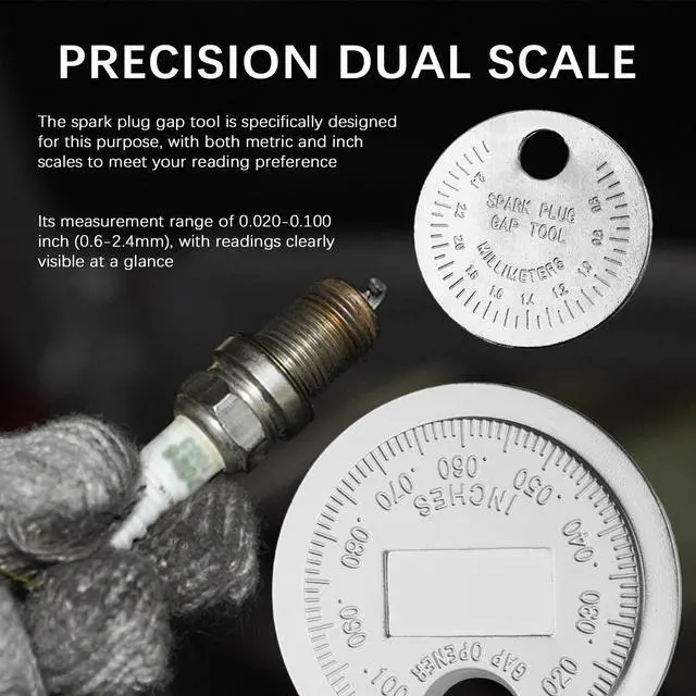 Alt view image 5 of 7 - TSIEBRV Car Spark Plug Gap Tool,Metric & Inch Spark Plug Gapping Tool for Quick Measurement (0.020-0.100 Inch & 0.6-2.4mm),Universal Sparks Plugs Gapper Tools Car Accessories