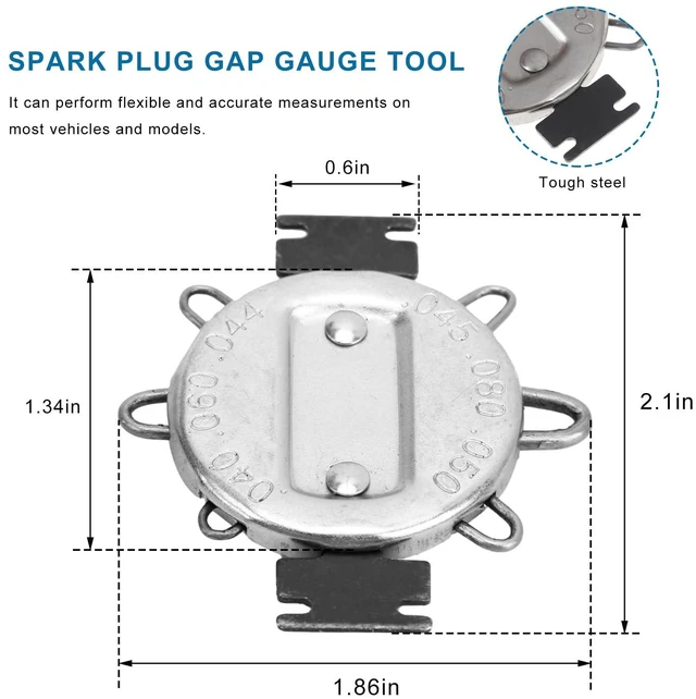 Alt view image 2 of 6 - Rdxcv 2 PCS Spark Plug Gap Gauge Tool, 6 Wire Metric Standard Inches Measuring Tool Spark Plug Gapper, Ignition Plugs Gap Gauge for Accurate Measurement & Adjustment, Car Accessories
