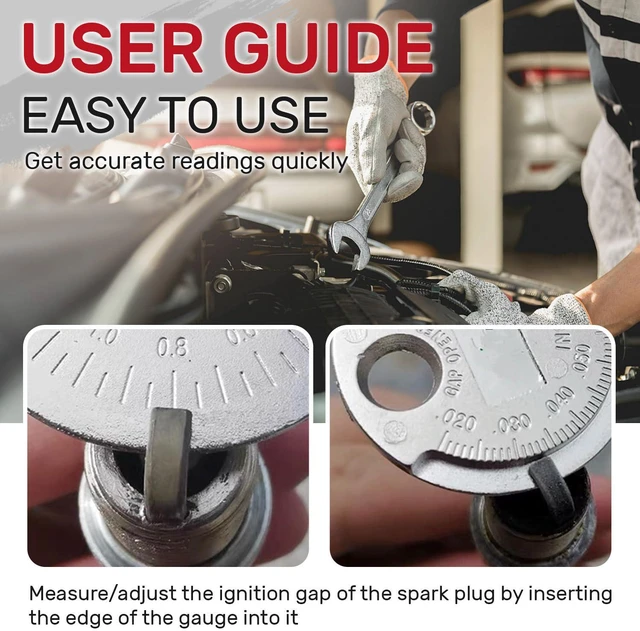 Alt view image 5 of 7 - OLLBIT Spark Plug Gapper,Spark Plug Measuring Tool,Scaled from .020" to .100",Zinc Alloy Portable Spark Plug Adjustment Tool,Gap Measuring Tool of Car Accessories (1 Pcs)