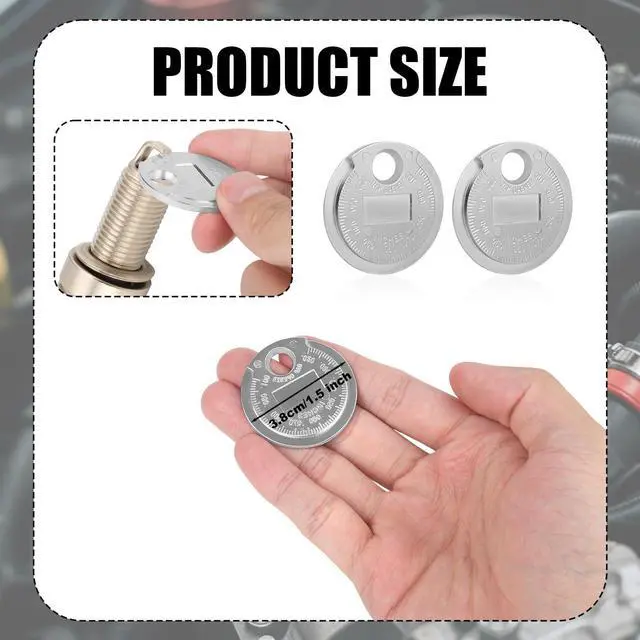 Alt view image 2 of 7 - Fukaisu 2pcs Spark Plug Gap Tool, Zinc Alloy Spark Plug Spacer Gapping Measuring Gapper Tool Feeler Gauge with Inch & Metric Scale Auto Car Accessories for Mechanics