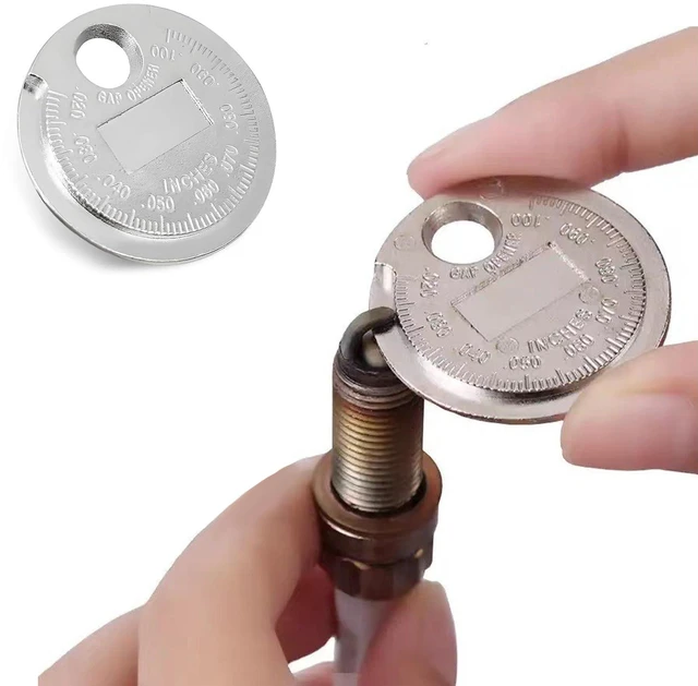 Main image of Tioollev Spark Plug Measuring Tool, Zinc Alloy Measuring Wire Spark Plug Gap Gauge Tool Scaled from 0.020" to 0.100", Portable Spark Plug Adjustment Tool, Gap Measuring Tool Car Accessories (1PCS)