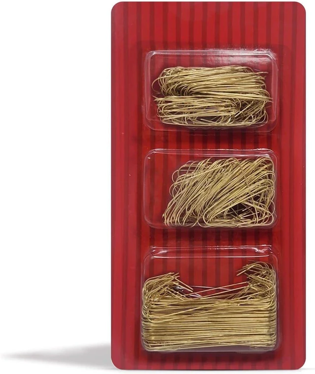 Alt view image 3 of 7 - Ornament Hooks Bexter 300 Pack Gold Metal Wire Hooks for Christmas Tree Decoration and Hanging, Holiday Decorating Hooks (Gold) (Happy Holidays!)