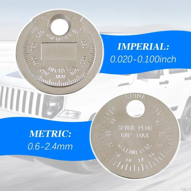 Alt view image 3 of 7 - CHRYMUM Spark Plug Gapper, Spark Plug Measuring Tool, Scaled from .020" to .100", Zinc Alloy Portable Spark Plug Adjustment Tool, Gap Measuring Tool of Car Accessories