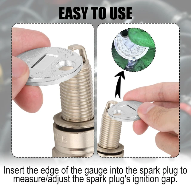 Alt view image 5 of 7 - Fukaisu 2pcs Spark Plug Gap Tool, Zinc Alloy Spark Plug Spacer Gapping Measuring Gapper Tool Feeler Gauge with Inch & Metric Scale Auto Car Accessories for Mechanics