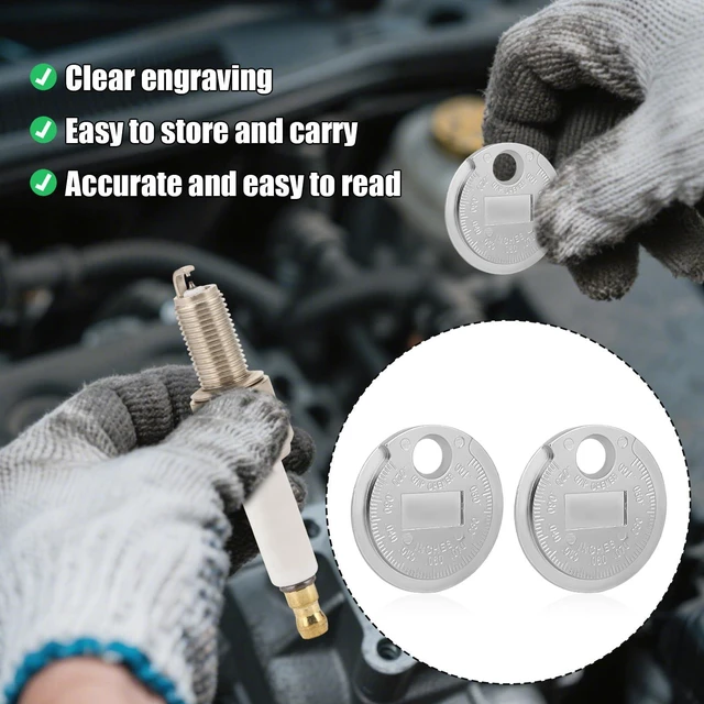 Alt view image 6 of 7 - Fukaisu 2pcs Spark Plug Gap Tool, Zinc Alloy Spark Plug Spacer Gapping Measuring Gapper Tool Feeler Gauge with Inch & Metric Scale Auto Car Accessories for Mechanics