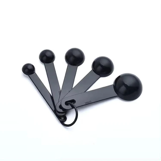 Alt view image 5 of 6 - Ovenza Measuring Cups and Spoons Set, 10 Piece BPA-Free Plastic Kitchen Measuring Set, 5 Cups & 5 Spoons, Dishwasher Safe, Nesting Design for Baking and Cooking Black