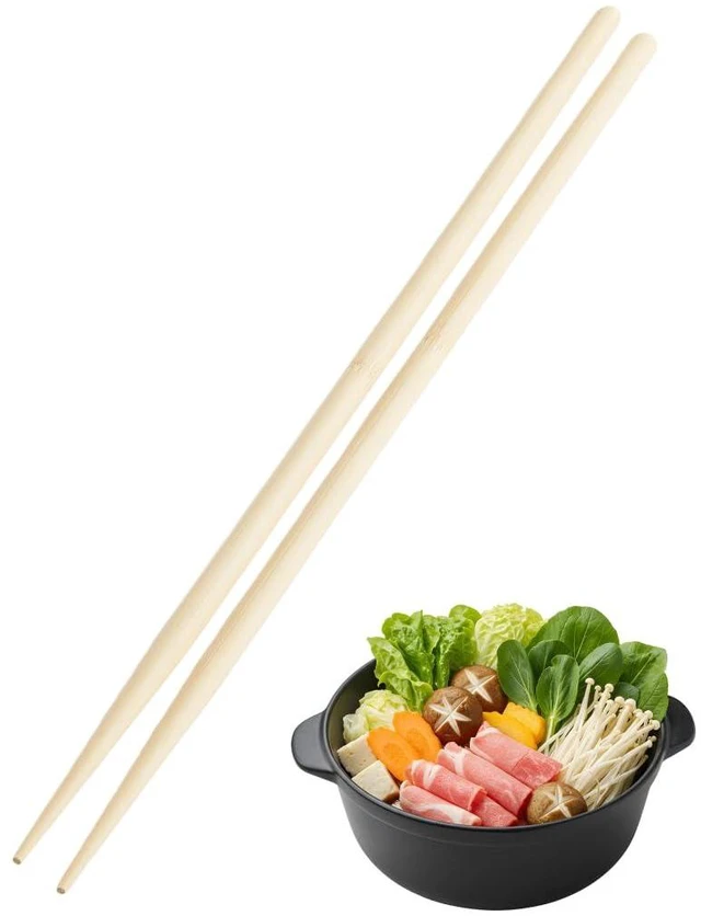 Main image of 3667, Extra Long Cooking Chopsticks Bamboo Wood Cooking Chop sticks for Deep Frying Shabu Hot Pot Noodle 43cm, 17 inch, 1 Pair
